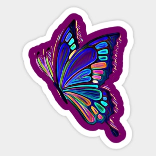 Artistic Butterfly Blue Sticker